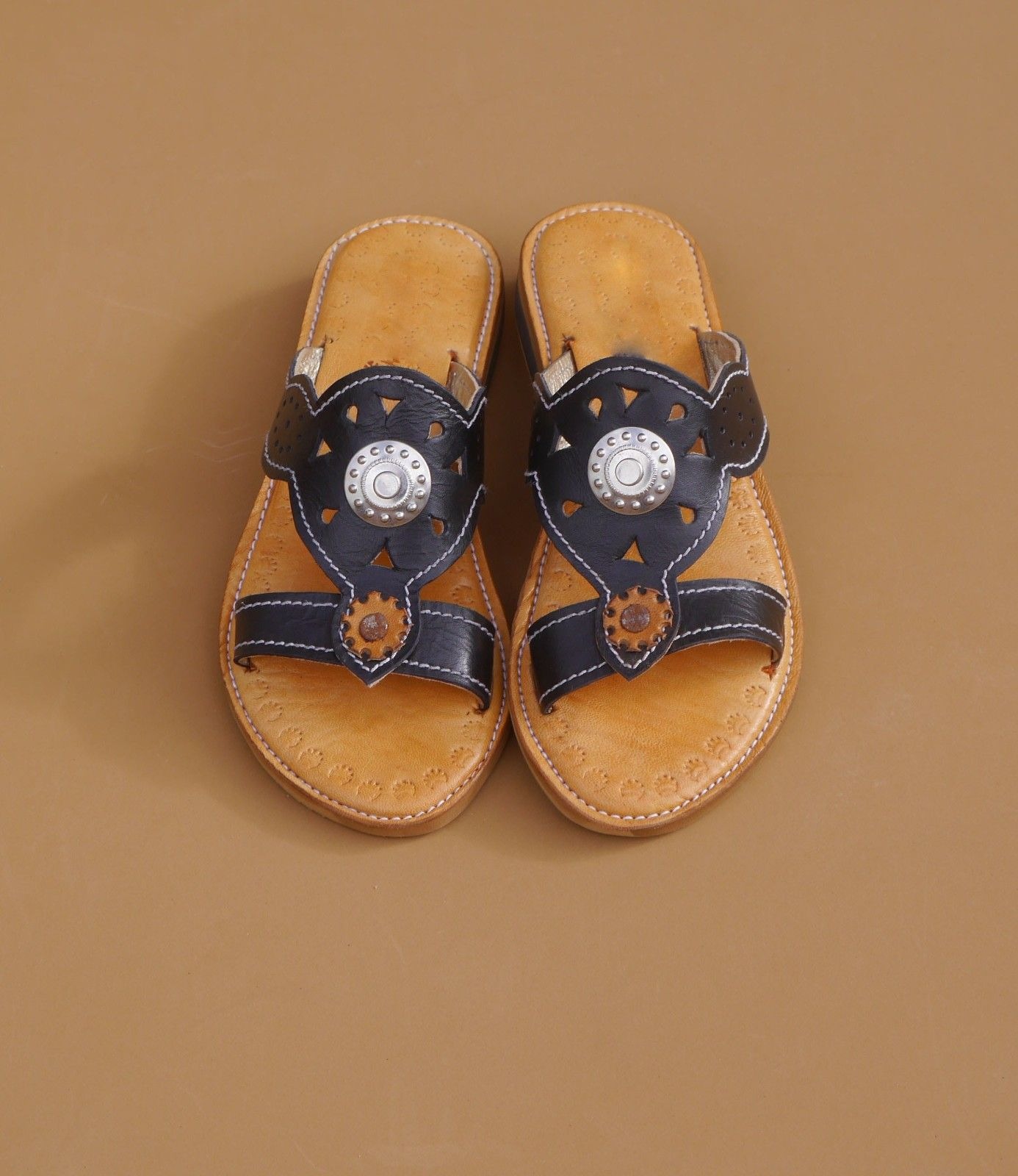 Layla - Women's Black Leather Slides | Handmade in Morocco - Image 7