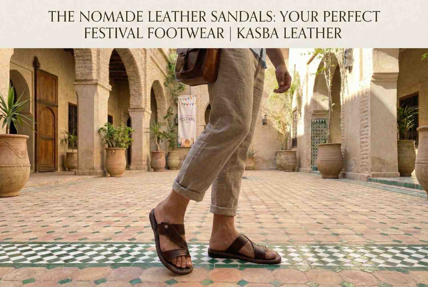 The Nomade handmade leather sandals for men by Kasba Leather
